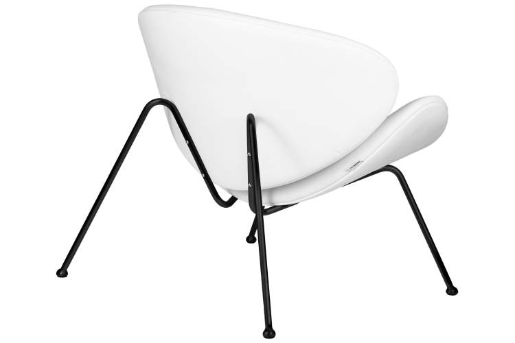 Набор 2 шт Кресло дизайнерское DOBRIN EMILY, белый винил YP17, черное основание-4