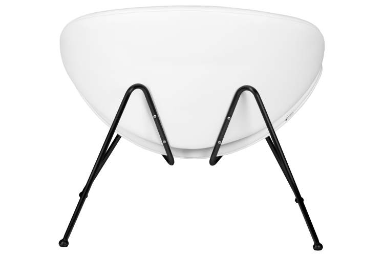 Набор 2 шт Кресло дизайнерское DOBRIN EMILY, белый винил YP17, черное основание-5