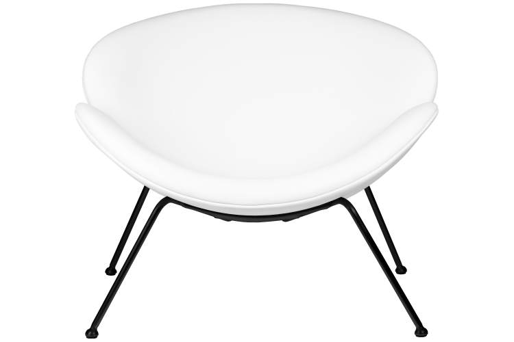 Набор 2 шт Кресло дизайнерское DOBRIN EMILY, белый винил YP17, черное основание-6