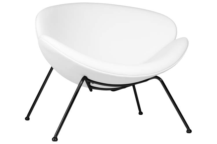 Набор 2 шт Кресло дизайнерское DOBRIN EMILY, белый винил YP17, черное основание-7