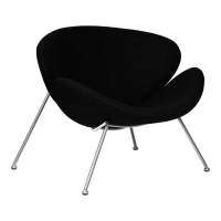 Кресло дизайнерское EMILY, черный ткань AF9, хромированная сталь