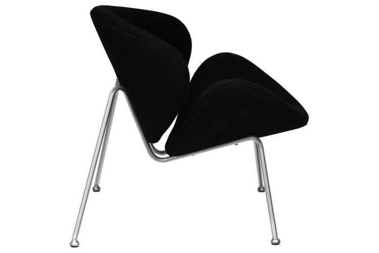 Кресло дизайнерское DOBRIN EMILY, черный ткань AF9, хромированная сталь-2