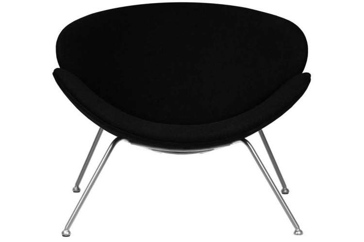 Кресло дизайнерское DOBRIN EMILY, черный ткань AF9, хромированная сталь-5