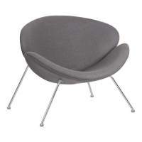 Кресло дизайнерское EMILY, серая ткань AF7, хромированная сталь