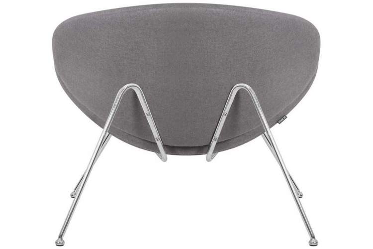 Кресло дизайнерское DOBRIN EMILY, серая ткань AF7, хромированная сталь-4