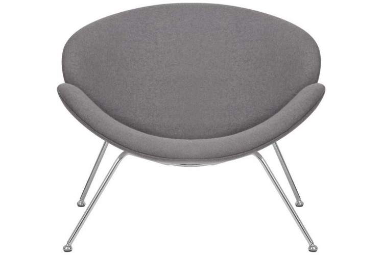 Кресло дизайнерское DOBRIN EMILY, серая ткань AF7, хромированная сталь-5