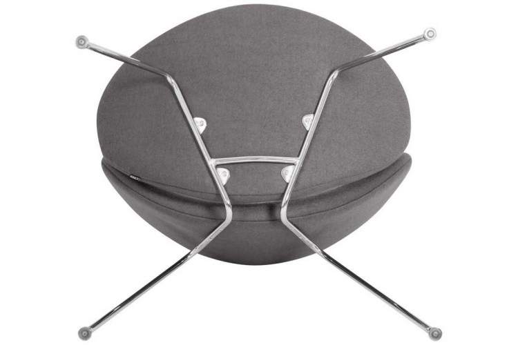 Кресло дизайнерское DOBRIN EMILY, серая ткань AF7, хромированная сталь-7