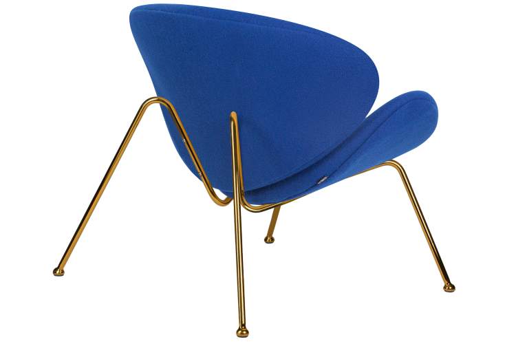 Набор 2 шт Кресло дизайнерское DOBRIN EMILY, синяя ткань AF6, золотое основание-4