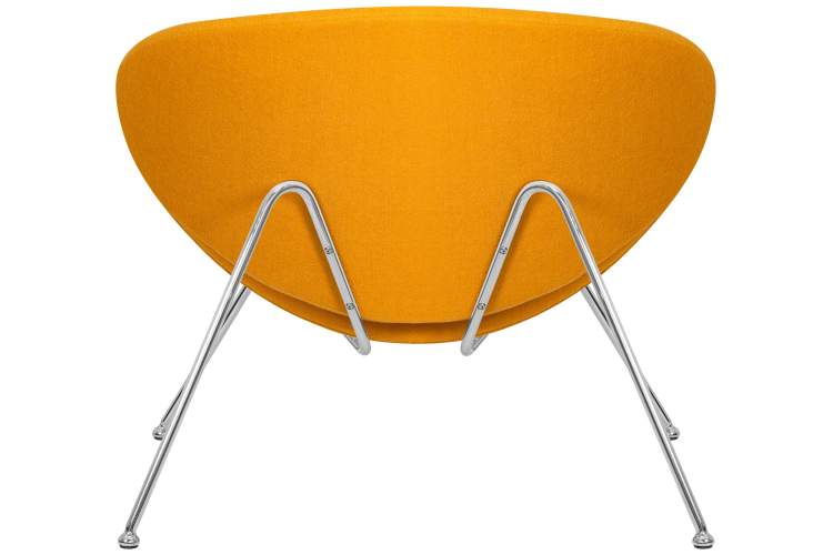 Набор 2 шт Кресло дизайнерское DOBRIN EMILY, желтая ткань AF13, хромированная сталь-5