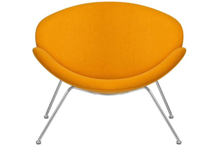 Набор 2 шт Кресло дизайнерское DOBRIN EMILY, желтая ткань AF13, хромированная сталь-6