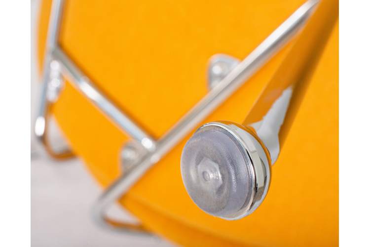 Набор 2 шт Кресло дизайнерское DOBRIN EMILY, желтая ткань AF13, хромированная сталь-9