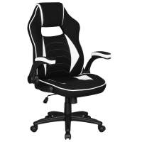 Геймерское Кресло игровое DOBRIN RICK, черно-белая ткань