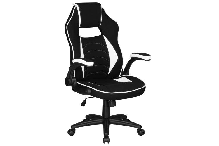 Кресло игровое DOBRIN RICK, черно-белая ткань