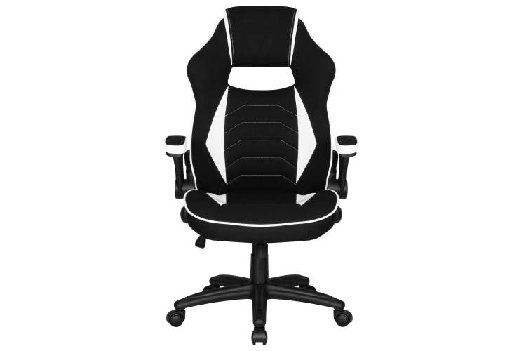 Кресло игровое DOBRIN RICK, черно-белая ткань-5