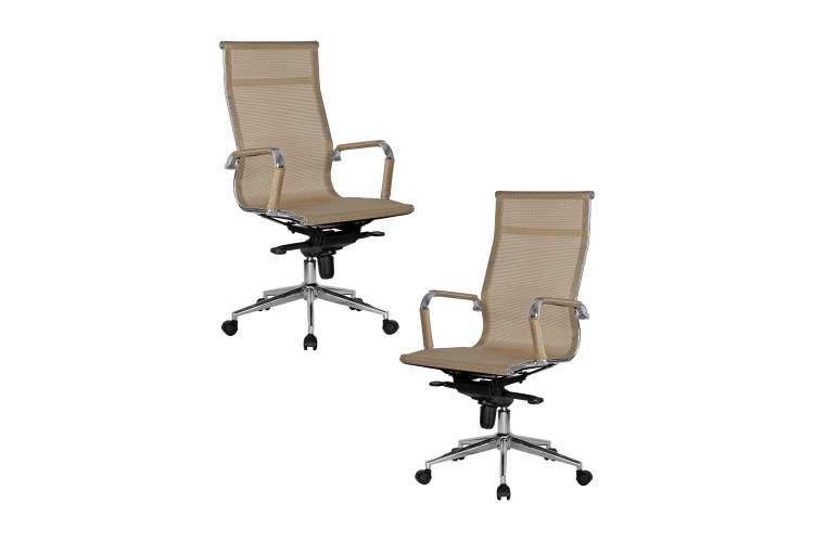 Набор 2 шт Офисное кресло для персонала DOBRIN CARTER, бежевый (22039)