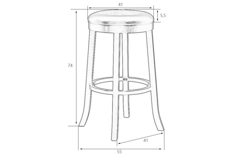 Набор 2 шт Круглый барный табурет DOBRIN BOB BAR, шоколад, черный-9