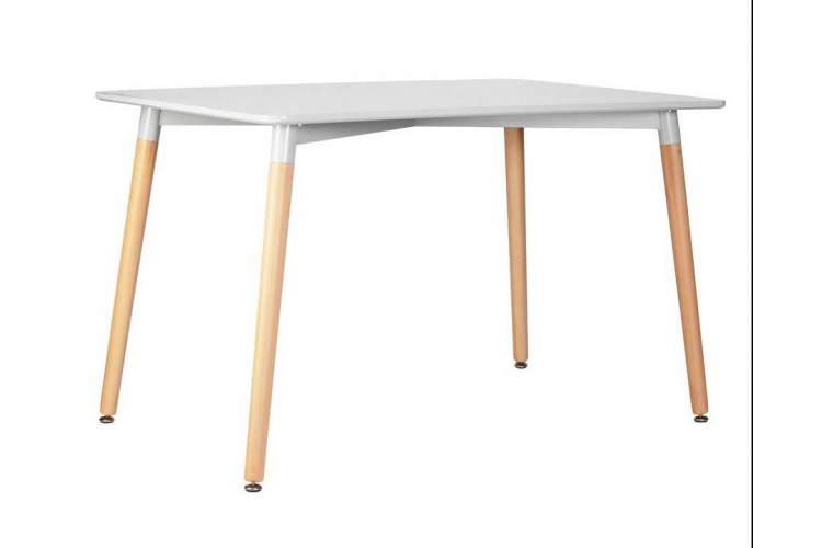 Стол обеденный DOBRIN SERRA WIDE, ножки светлый бук, столешница светло-серая