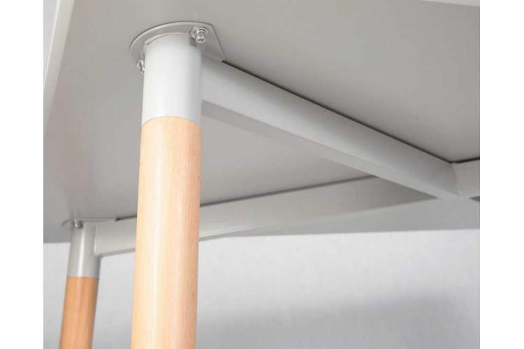 Стол обеденный DOBRIN SERRA WIDE, ножки светлый бук, столешница светло-серая-4