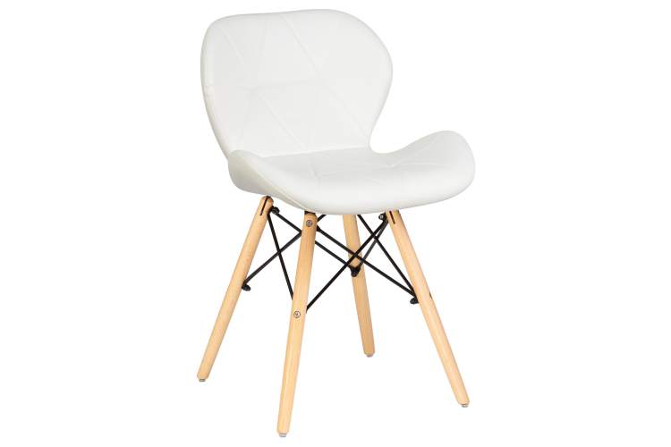 Набор 4 шт Стул обеденный DOBRIN BUTTERFLY, ножки светлый бук, цвет сиденья белый-1