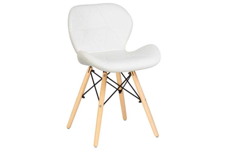 Стул обеденный DOBRIN BUTTERFLY, ножки светлый бук, цвет сиденья белый