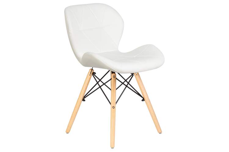 Набор 4 шт Стул обеденный DOBRIN BUTTERFLY, ножки светлый бук, цвет сиденья белый-2