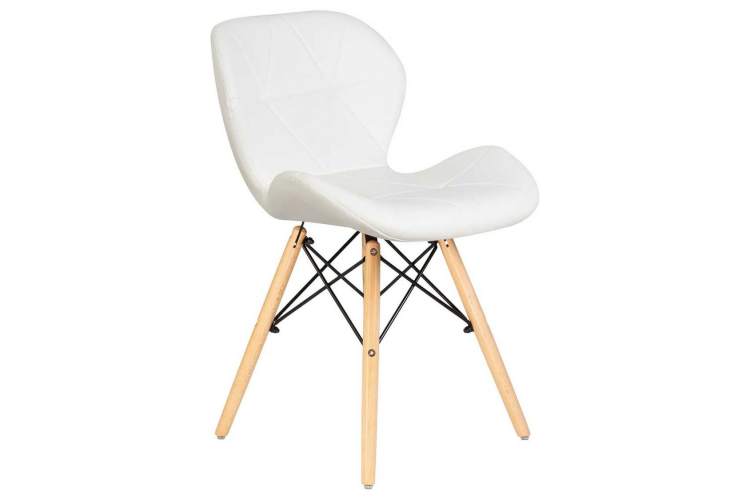 Стул обеденный DOBRIN BUTTERFLY, ножки светлый бук, цвет сиденья белый-1