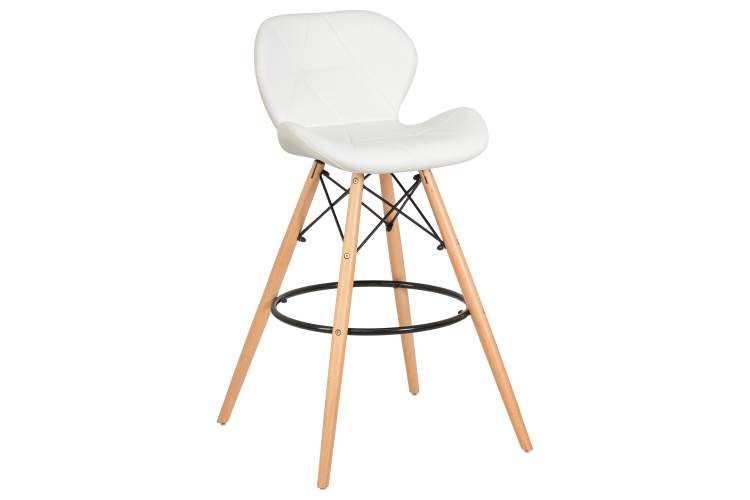 Набор 2 шт Стул барный DOBRIN BUTTERFLY BAR, ножки светлый бук, цвет белый-1
