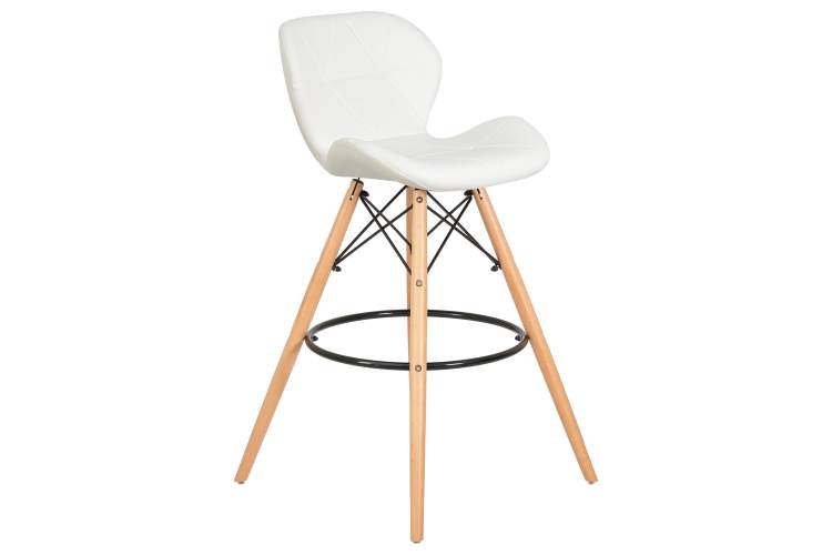 Набор 2 шт Стул барный DOBRIN BUTTERFLY BAR, ножки светлый бук, цвет белый-2