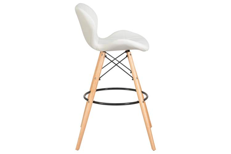 Набор 2 шт Стул барный DOBRIN BUTTERFLY BAR, ножки светлый бук, цвет белый-3