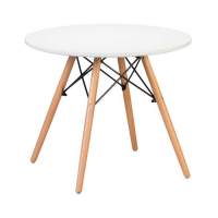Стол журнальный SHELLEY, ножки светлый бук, цвет белый