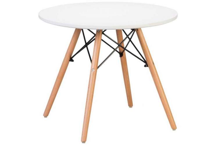 Стол журнальный DOBRIN SHELLEY, ножки светлый бук, цвет белый