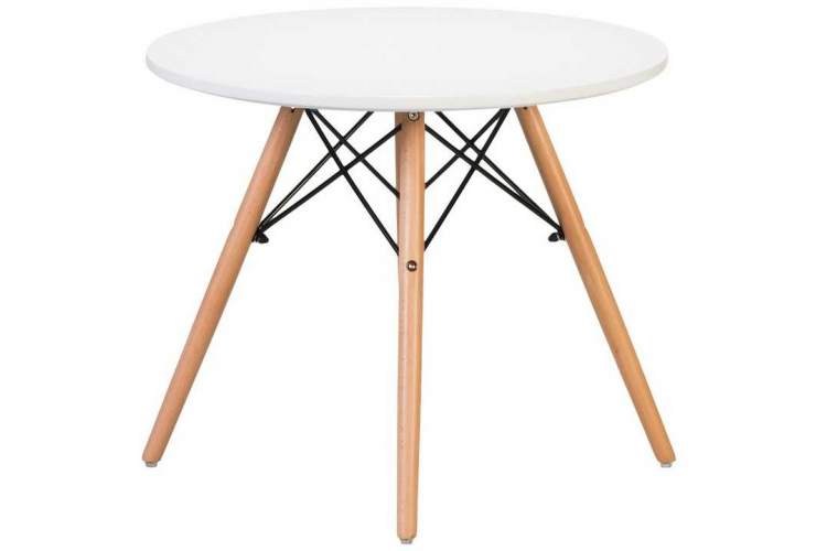 Стол журнальный DOBRIN SHELLEY, ножки светлый бук, цвет белый-1