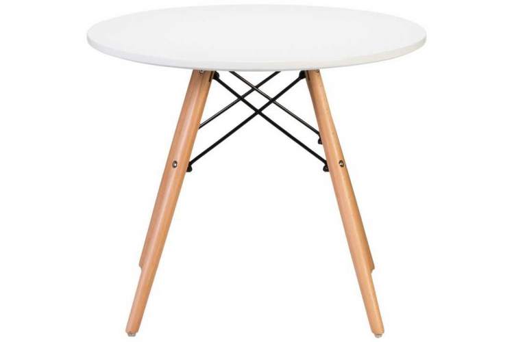 Стол журнальный DOBRIN SHELLEY, ножки светлый бук, цвет белый-2