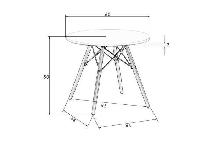 Стол журнальный DOBRIN SHELLEY, ножки светлый бук, цвет белый-6