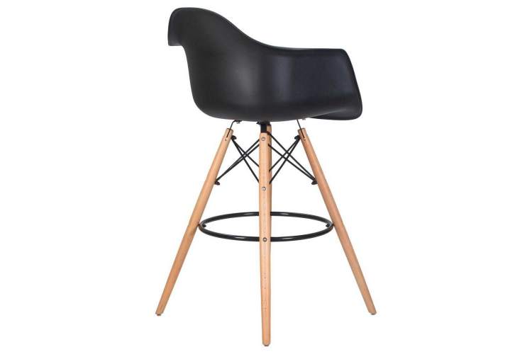 Стул барный DOBRIN DAW BAR, ножки светлый бук, цвет черный-3
