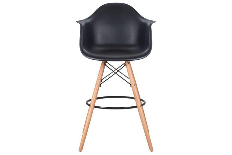 Стул барный DOBRIN DAW BAR, ножки светлый бук, цвет черный-5