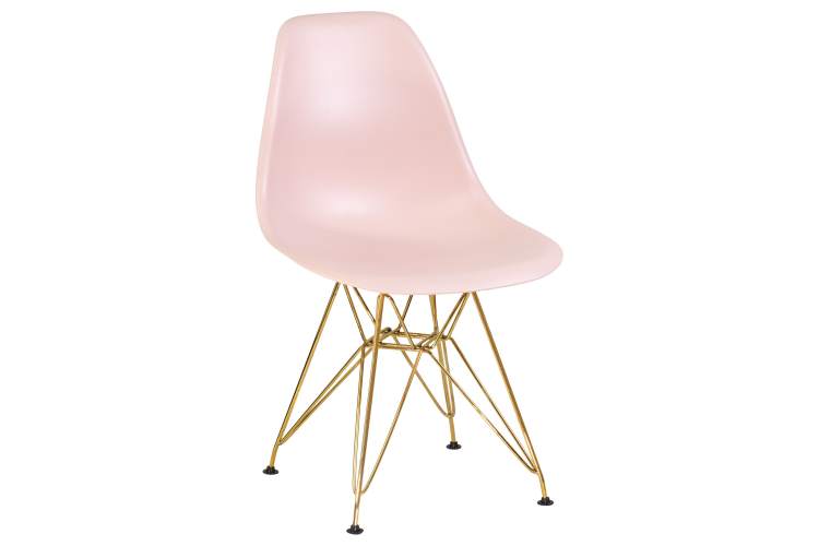 Набор 4 шт Стул обеденный DOBRIN DSR, ножки золотые, цвет светло-розовый (PK-02)-1
