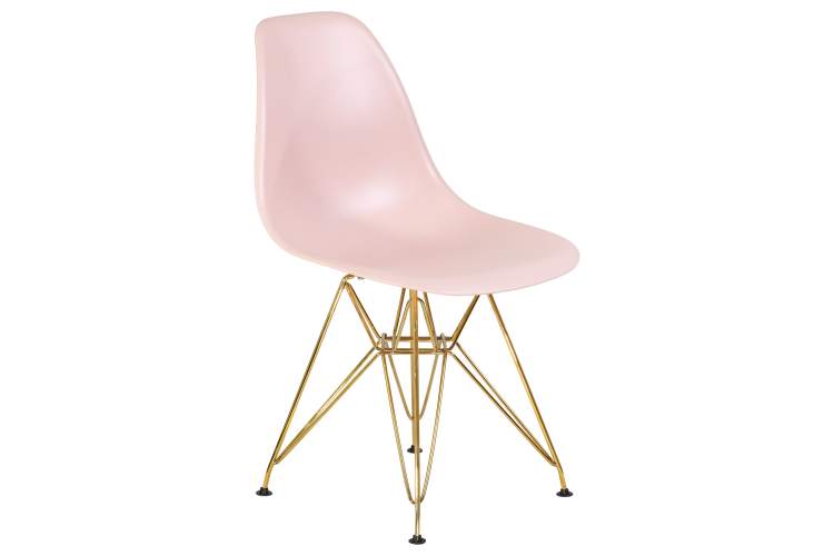Набор 4 шт Стул обеденный DOBRIN DSR, ножки золотые, цвет светло-розовый (PK-02)-2