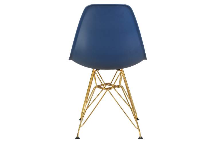 Набор 4 шт Стул обеденный DOBRIN DSR, ножки золотые, цвет тёмно-синий (BE-12)-5