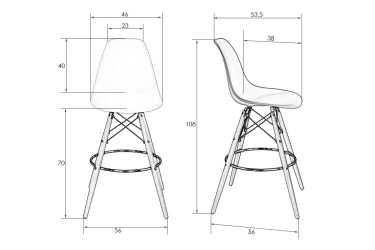 Набор 2 шт Стул барный DOBRIN DSW BAR, ножки светлый бук, цвет мятный (NX-G-09)-7