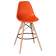 Набор 2 шт Стул барный DOBRIN DSW BAR, ножки светлый бук, цвет сиденья оранжевый (O-02)