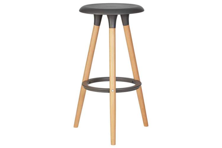 Табурет барный DOBRIN ROYCE, ножки светлый бук, цвет темно-серый (GR-04)