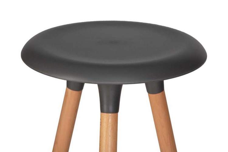 Табурет барный DOBRIN ROYCE, ножки светлый бук, цвет темно-серый (GR-04)-4