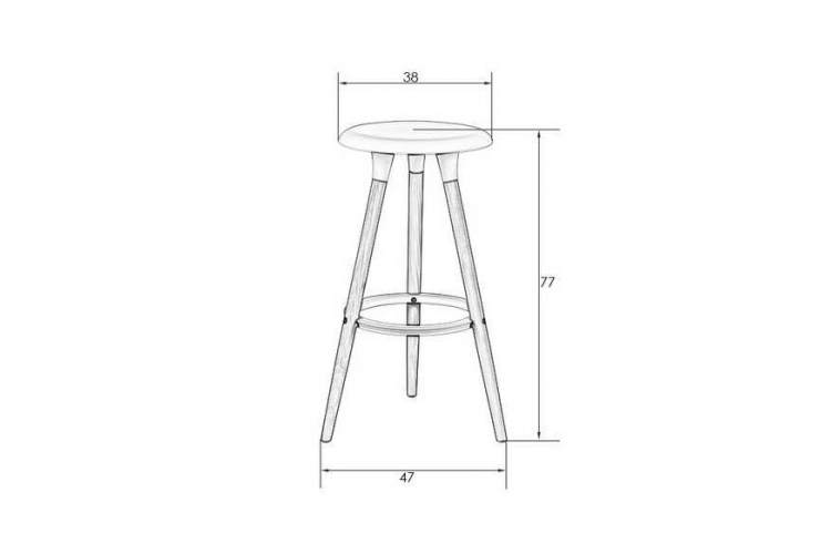 Табурет барный DOBRIN ROYCE, ножки светлый бук, цвет темно-серый (GR-04)-6