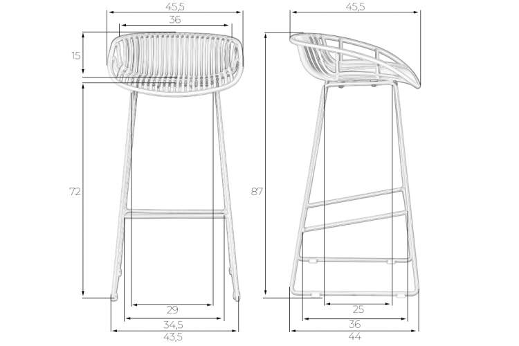 Набор 4 шт Стул барный DOBRIN FRANK, темно-серый-9