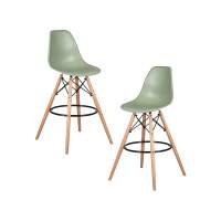Набор 2 шт Стул барный DOBRIN DSW BAR, ножки светлый бук, цвет мятный (NX-G-09)