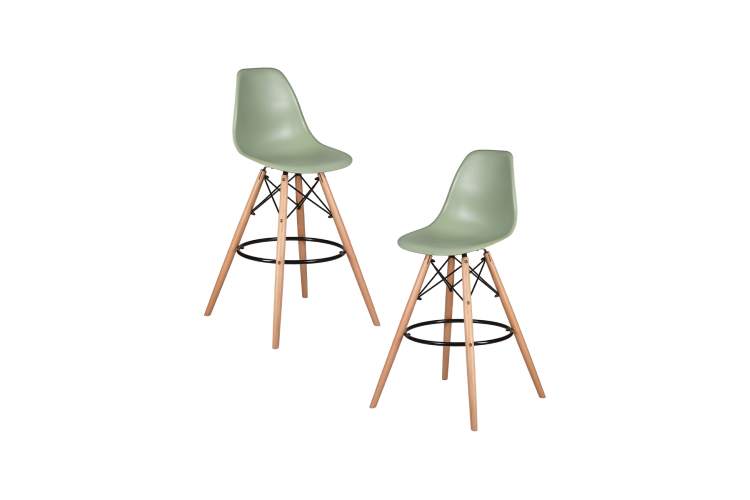 Набор 2 шт Стул барный DOBRIN DSW BAR, ножки светлый бук, цвет мятный (NX-G-09)