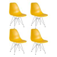 Набор 4 шт Стул обеденный DOBRIN DSR, ножки хром, цвет горчичный (Y-03)
