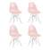 Набор 4 шт Стул обеденный DOBRIN DSR, ножки хром, цвет светло-розовый (PK-02)
