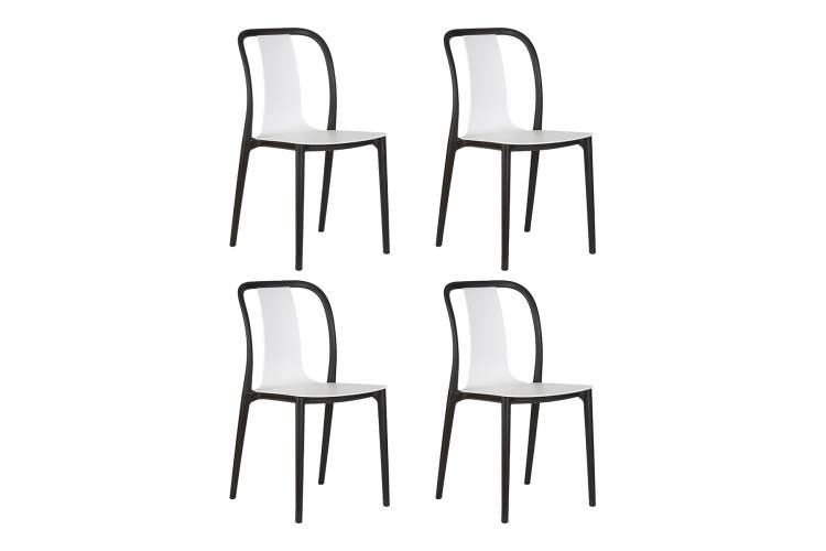 Набор 4 шт Стул обеденный DOBRIN ADAM, черный/белый